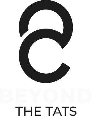 Beyond the tats - logo in black and white